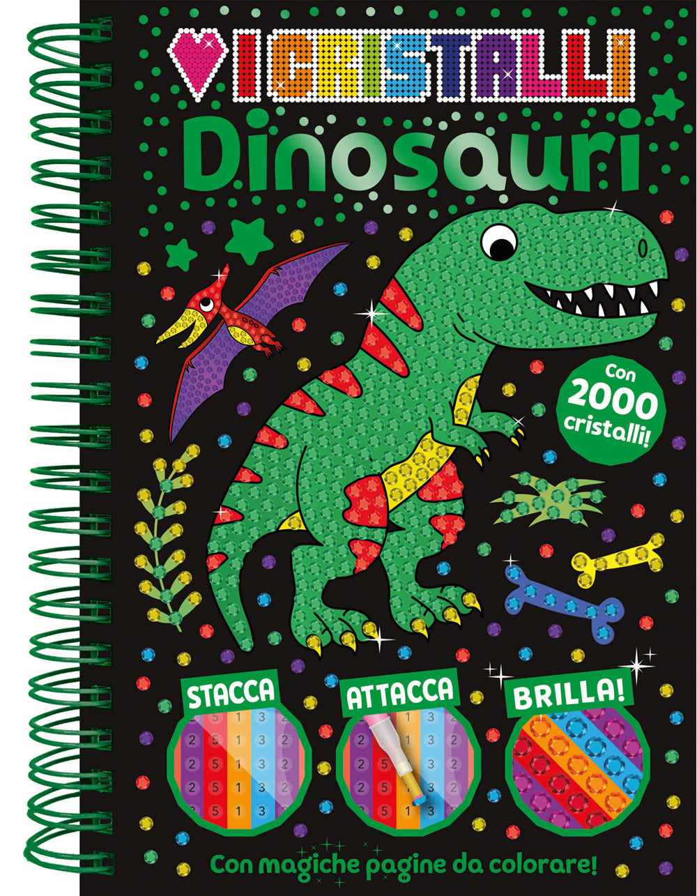 Copertina del libro DINOSAURI. AMO I CRISTALLI. EDIZ. A COLO