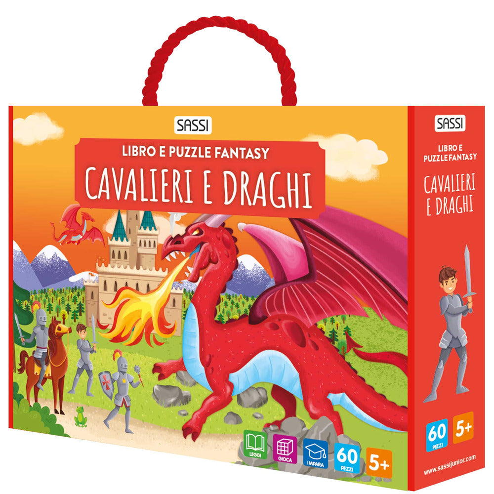 Copertina del libro CAVALIERI E DRAGHI. PUZZLE SAGOMATI. EDI Immagine principale del prodotto