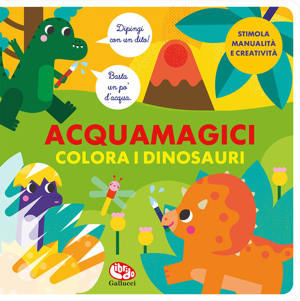 Copertina del libro ACQUAMAGICI - COLORA I DINOSAU
