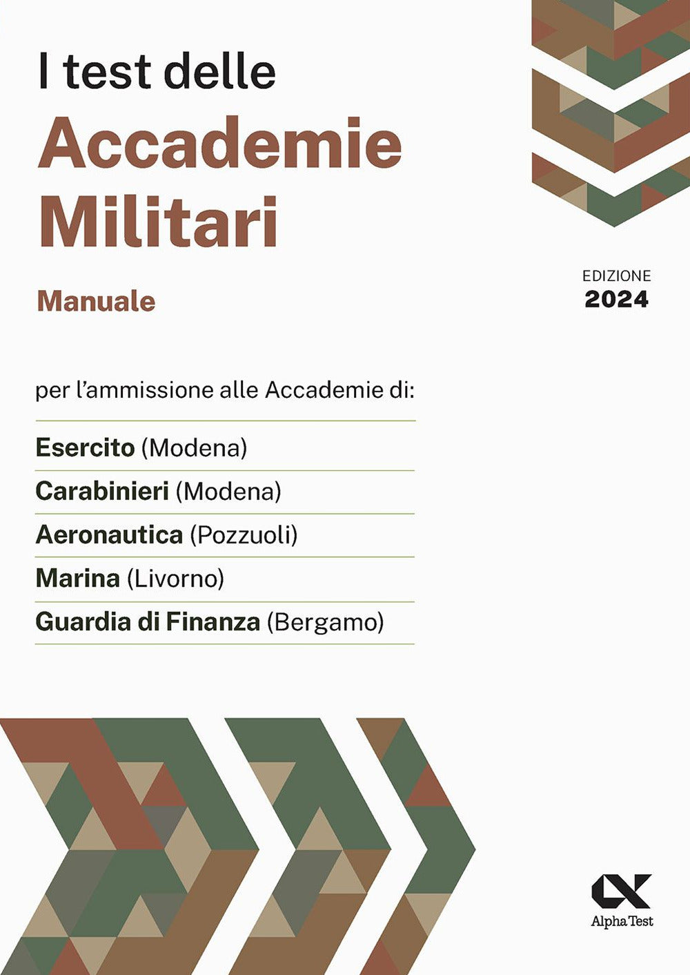 Copertina del libro TEST ACCADEMIE MILITARI. MANUA