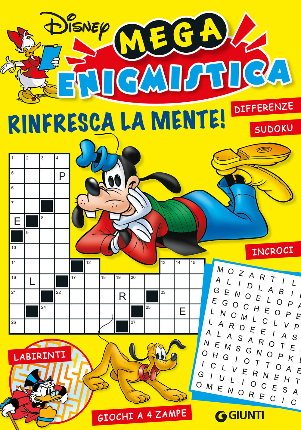 Copertina del libro MEGA ENIGMISTICA DISNEY RINFRESCA LA MEN