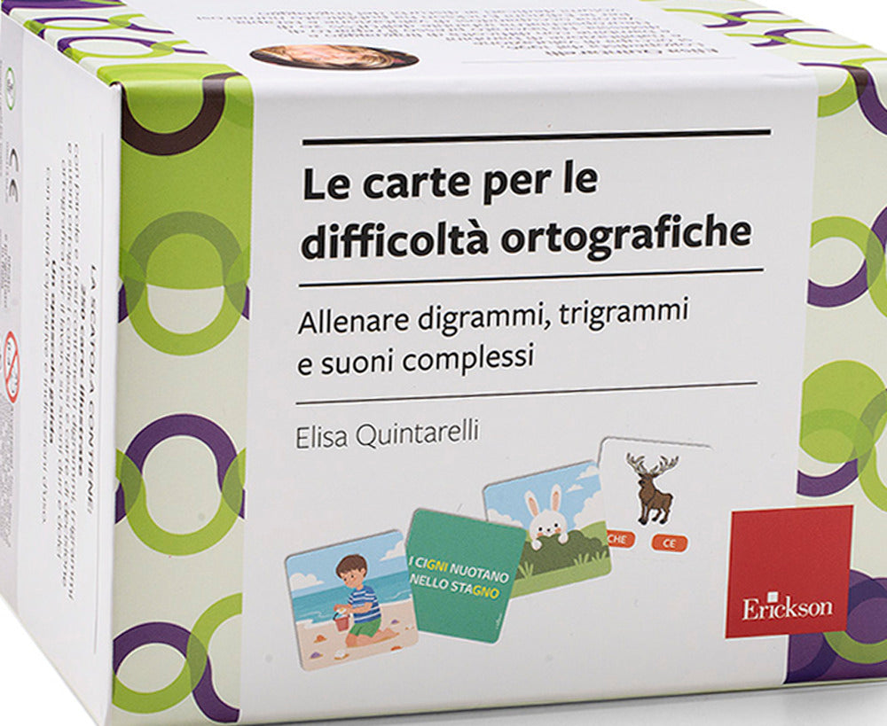Copertina del libro LE CARTE PER LE DIFFICOLTÀ ORTOGRAFICHE