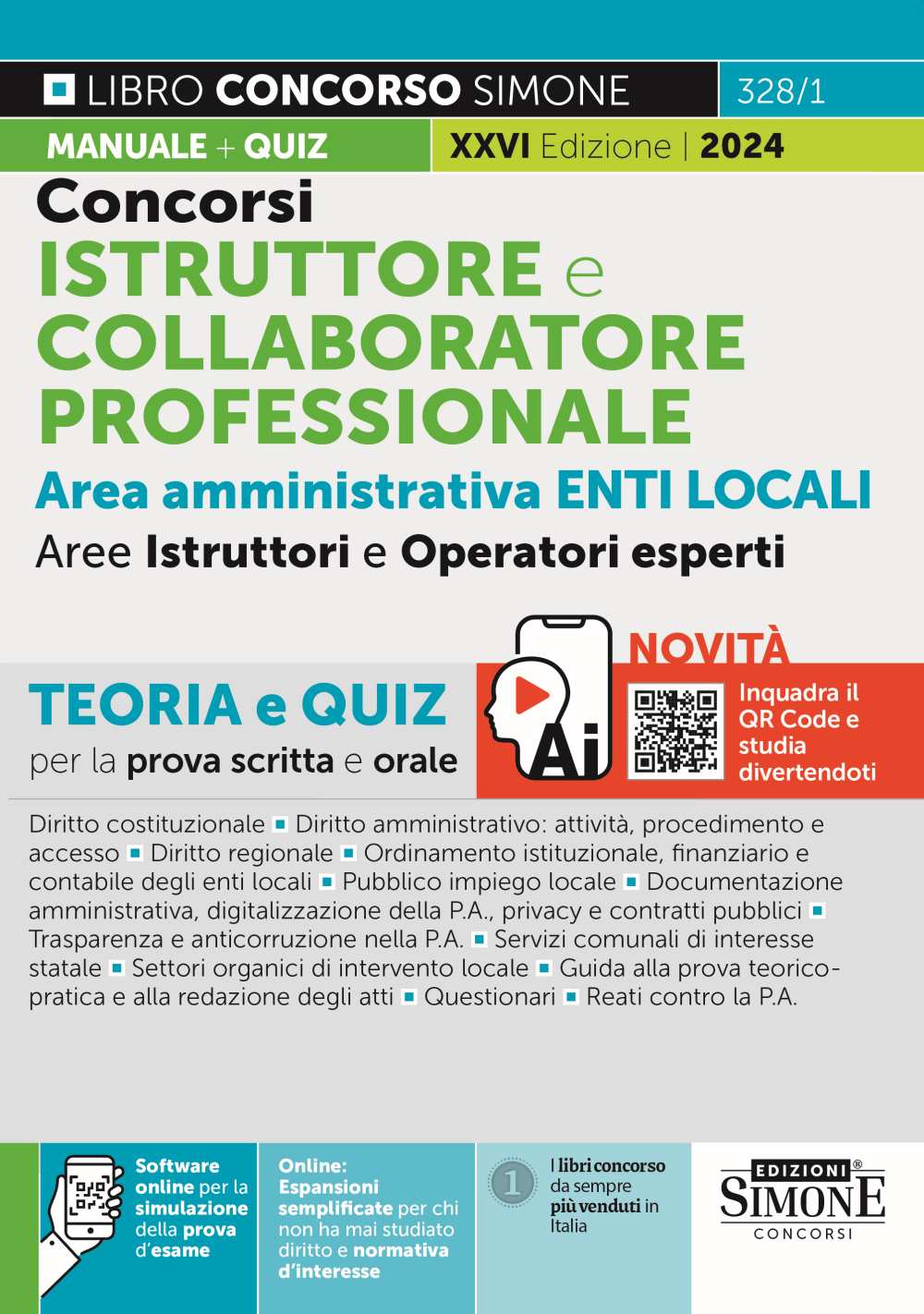 Copertina del libro CONCORSI ISTRUTTORE E COLLABORATORE PROF