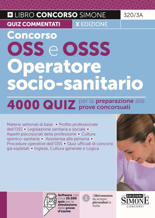 Copertina del libro CONCORSO OSS E OSSS. OPERATORE SOCIO-SAN