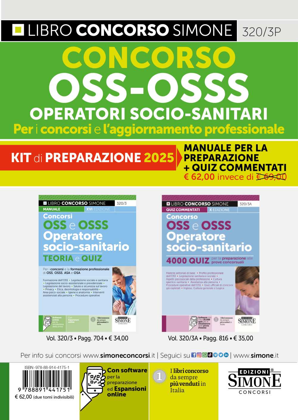 Copertina del libro CONCORSO OSS - OSSS OPERATORI SOCIO-SANI