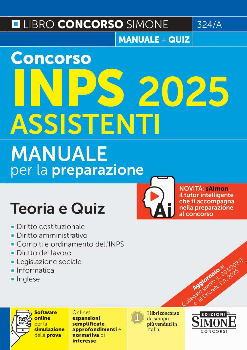 Copertina del libro CONCORSO INPS 2025 ASSISTENTI - MANUALE