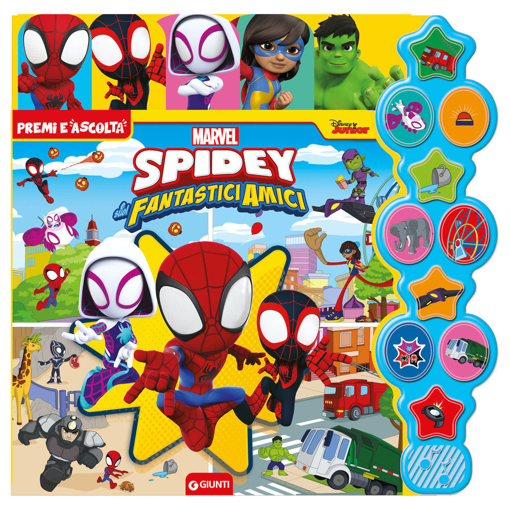 Copertina del libro SPIDEY E I SUOI AMICI PREMI E ASCOLTA