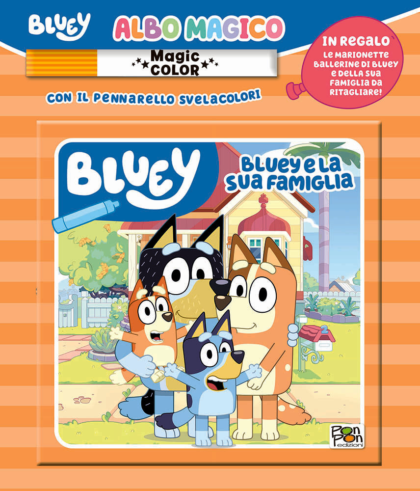 Copertina del libro BLUEY E LA SUA FAMIGLIA. ALBO MAGICO