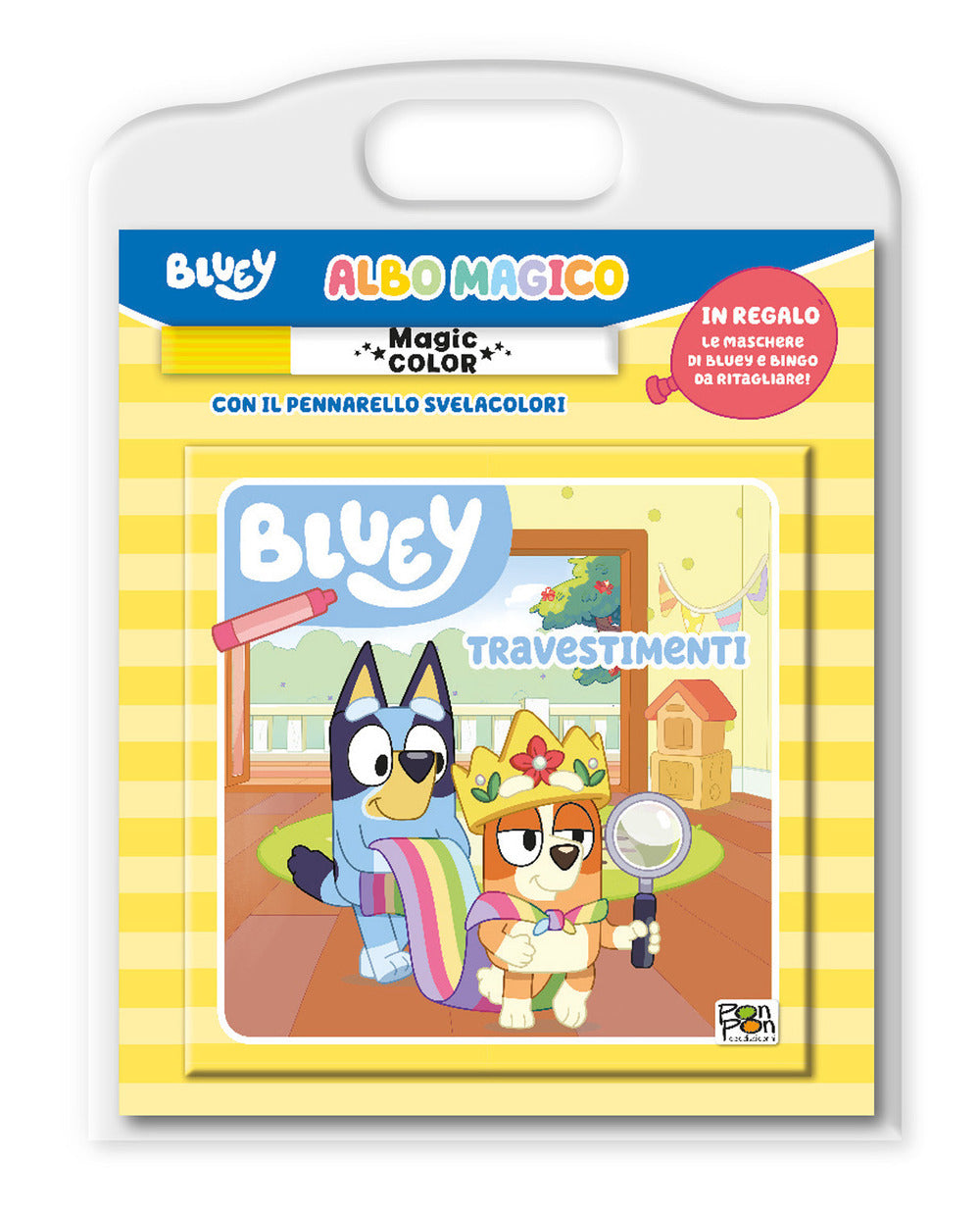 Copertina del libro BLUEY. TRAVESTIMENTI. ALBO MAGICO
