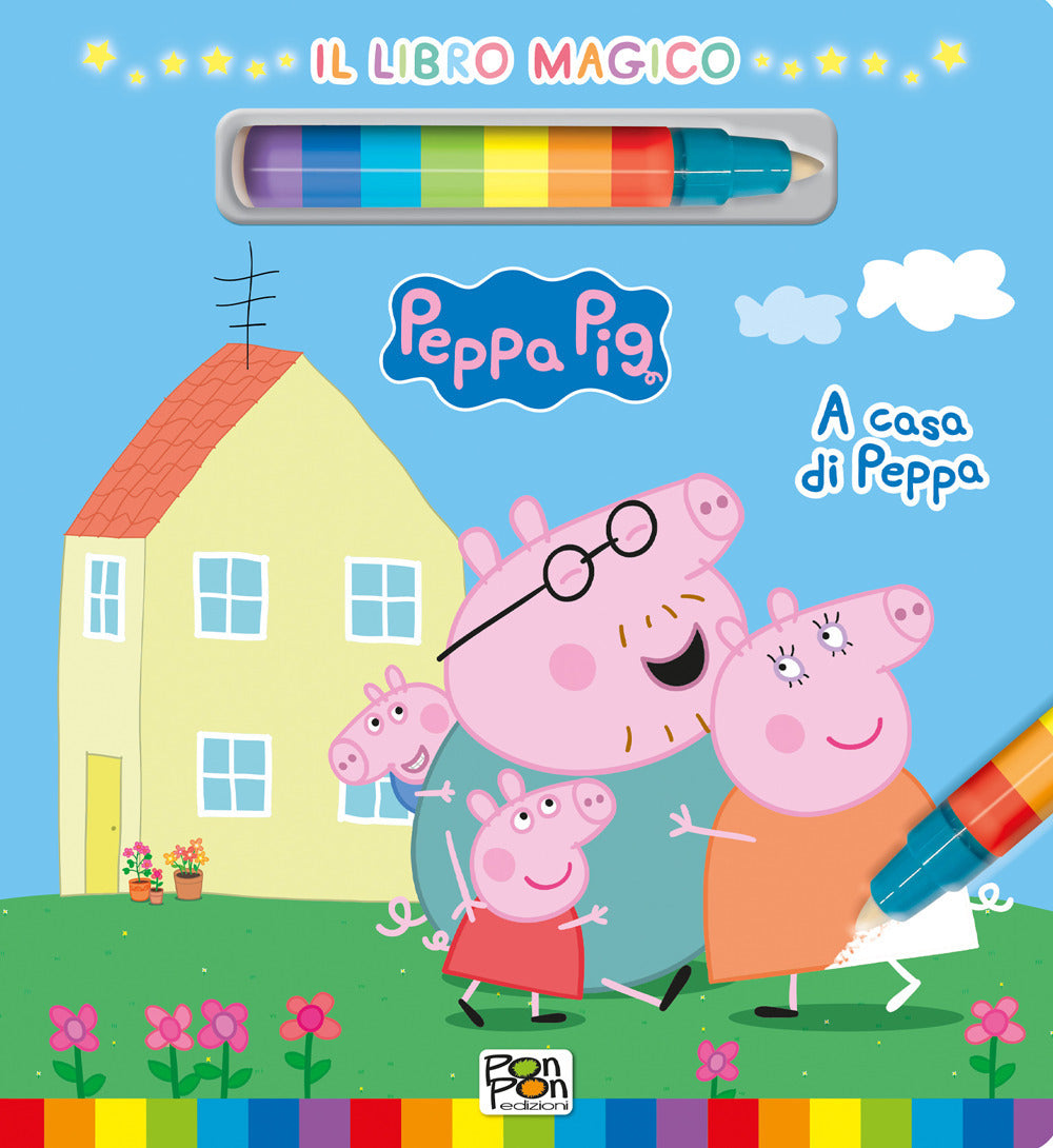 Copertina del libro PEPPA PIG. IL LIBRO MAGICO. A CASA DI PE