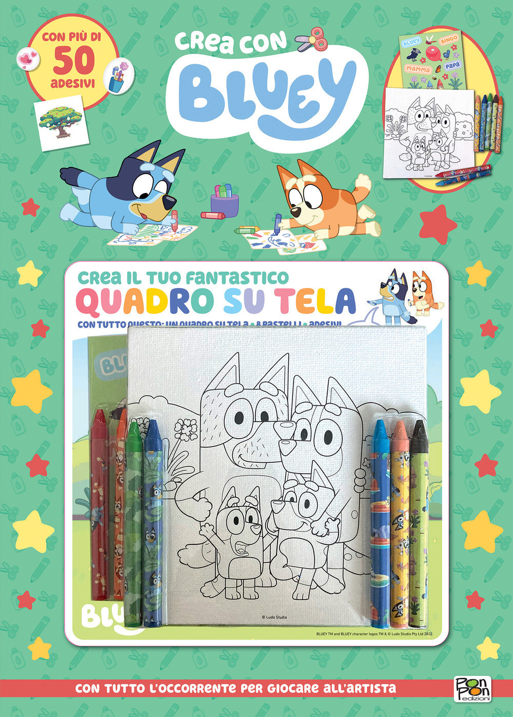 Copertina del libro BLUEY. CREA CON BLUEY + QUADRO SU TELA