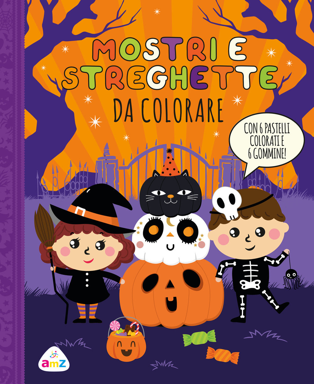 Copertina del libro MOSTRI E STREGHETTE DA COLORARE