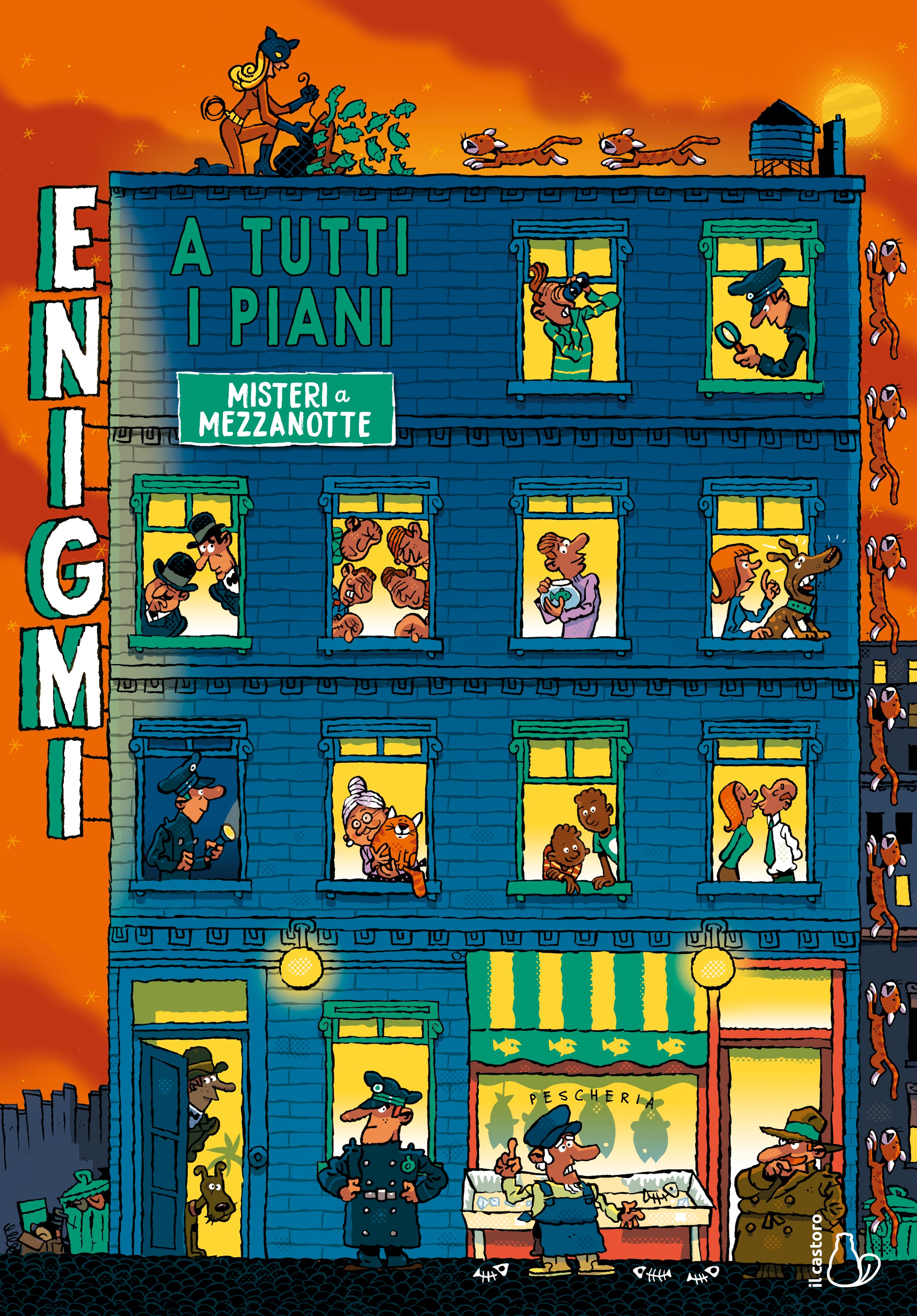 Copertina del libro ENIGMI A TUTTI I PIANI. ENIGMI A MEZZANO