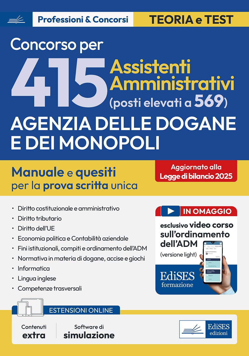 Copertina del libro CONCORSO 415 ASSISTENTI AMMINISTRATIVI