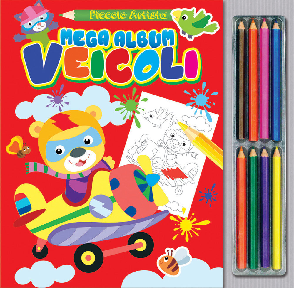 Copertina del libro MEGA ALBUM VEICOLI (CON MATITE) Immagine principale del prodotto